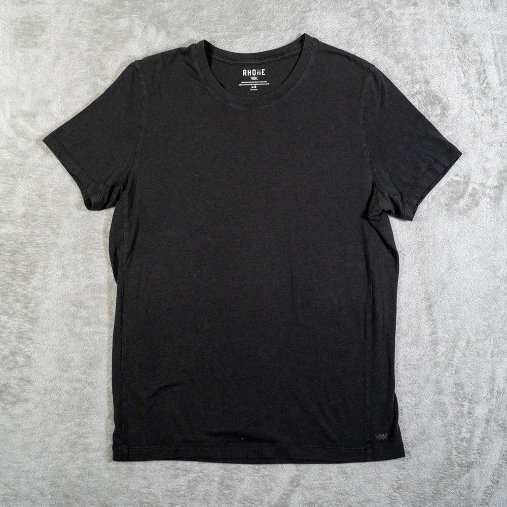Rhone Shirt Mens Large Black Element Tee Pima Cotton Tech T-Shirt